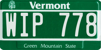 VT license plate WIP778