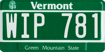 VT license plate WIP781
