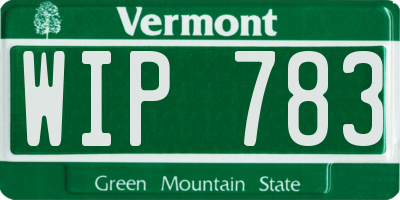 VT license plate WIP783