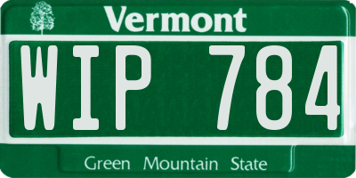 VT license plate WIP784