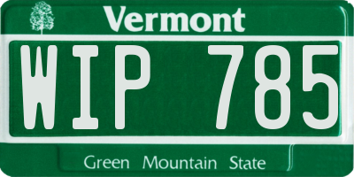 VT license plate WIP785
