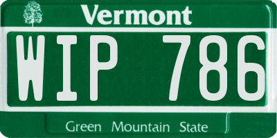 VT license plate WIP786
