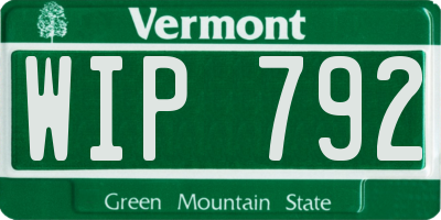 VT license plate WIP792