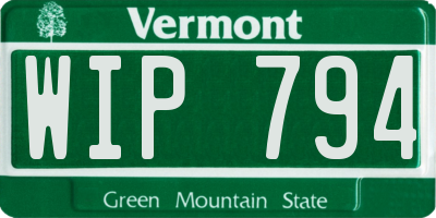 VT license plate WIP794