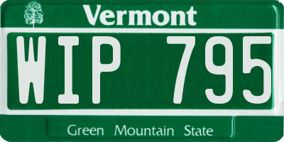 VT license plate WIP795