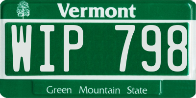 VT license plate WIP798