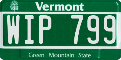 VT license plate WIP799