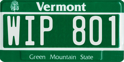 VT license plate WIP801