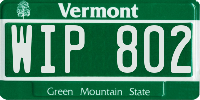 VT license plate WIP802