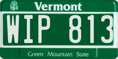 VT license plate WIP813