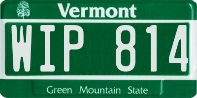 VT license plate WIP814
