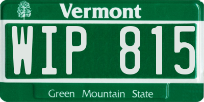 VT license plate WIP815