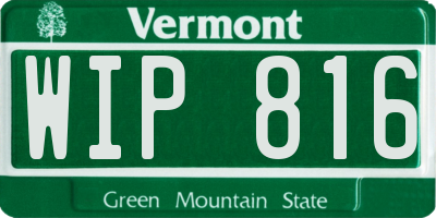 VT license plate WIP816