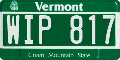 VT license plate WIP817