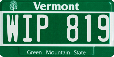 VT license plate WIP819