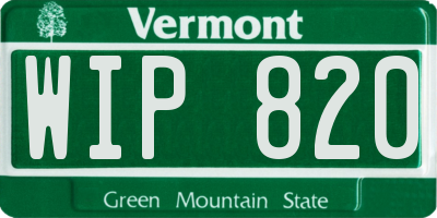 VT license plate WIP820