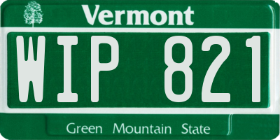 VT license plate WIP821