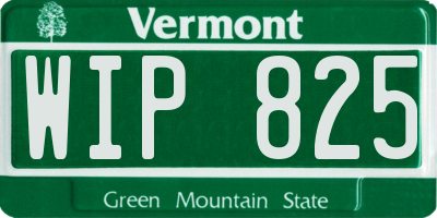 VT license plate WIP825