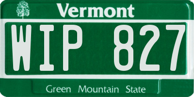 VT license plate WIP827