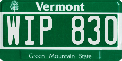 VT license plate WIP830