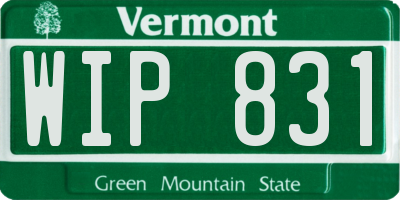 VT license plate WIP831