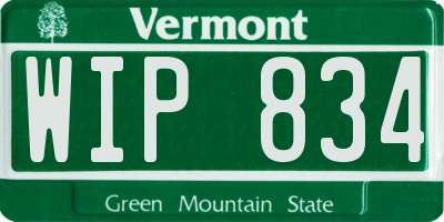 VT license plate WIP834