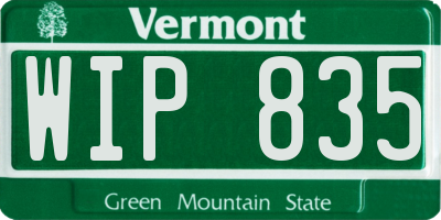 VT license plate WIP835