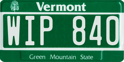 VT license plate WIP840