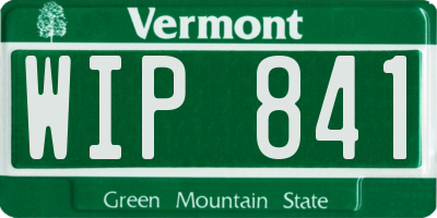 VT license plate WIP841
