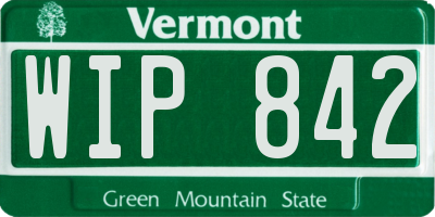 VT license plate WIP842