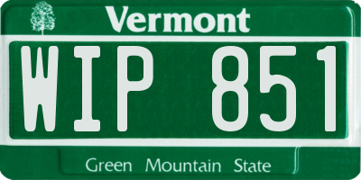 VT license plate WIP851