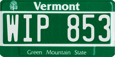 VT license plate WIP853