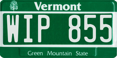 VT license plate WIP855