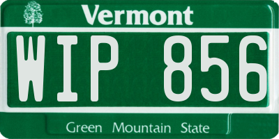 VT license plate WIP856