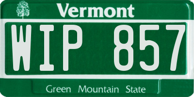 VT license plate WIP857