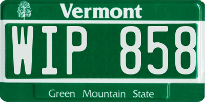 VT license plate WIP858