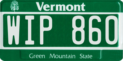 VT license plate WIP860