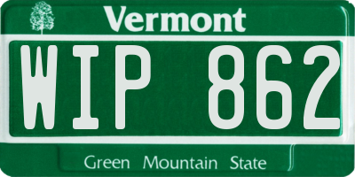VT license plate WIP862