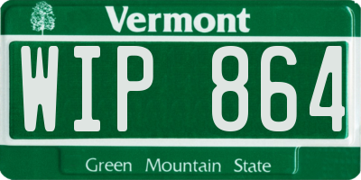 VT license plate WIP864