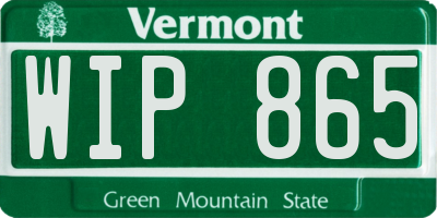 VT license plate WIP865