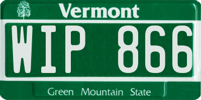 VT license plate WIP866