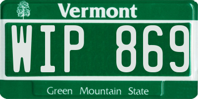 VT license plate WIP869