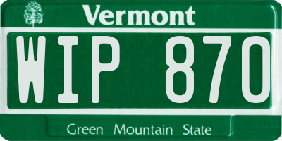VT license plate WIP870