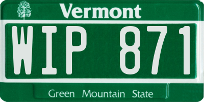 VT license plate WIP871