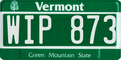 VT license plate WIP873