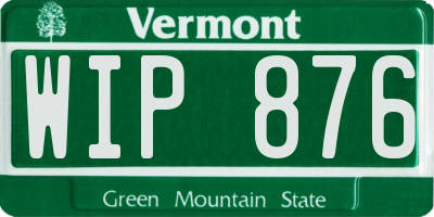 VT license plate WIP876