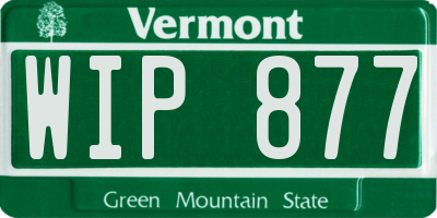 VT license plate WIP877