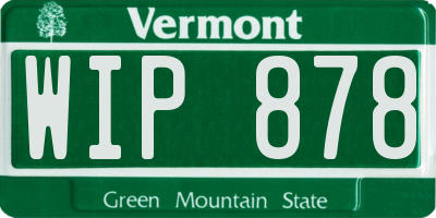 VT license plate WIP878