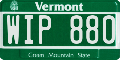 VT license plate WIP880