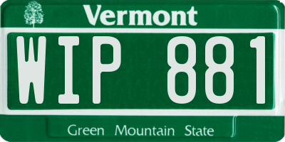 VT license plate WIP881